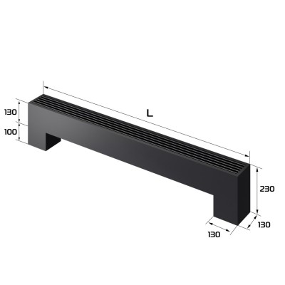 Конвектор напольный Royal Thermo STEP-130/130/1600-2-N-BL-LG-BL