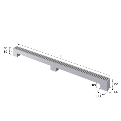 Конвектор напольный Royal Thermo STEP-80/130/2900-1-N-SS-LG-NA