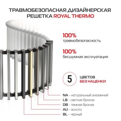 Конвектор внутрипольный Royal Thermo ATRIUM TURBO-80/250/1900-DG-U-DB
