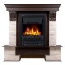 Портал Firelight Forte Classic камень белый, шпон темный дуб